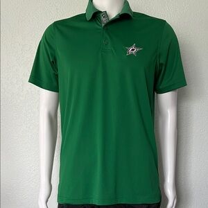 Dallas Stars Polo Shirt Mens Medium Green NHL Levelwear Golf Hockey Fan Shirt